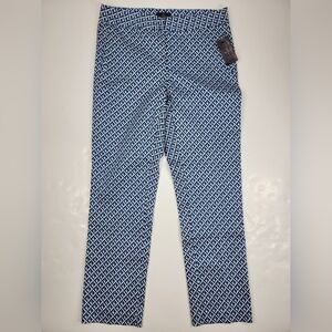 NEW NYDJ Not Your Daughters Jeans 2P Blue Apex Tiles Stretch Crop Pant Women NWT